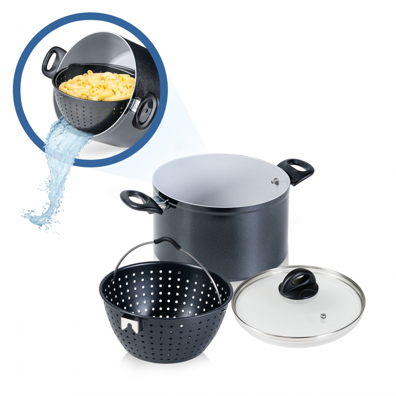 Cerafit Magic Pot Topf mit Siebeinsatz Ø 24 cm (Set 3-tlg.)